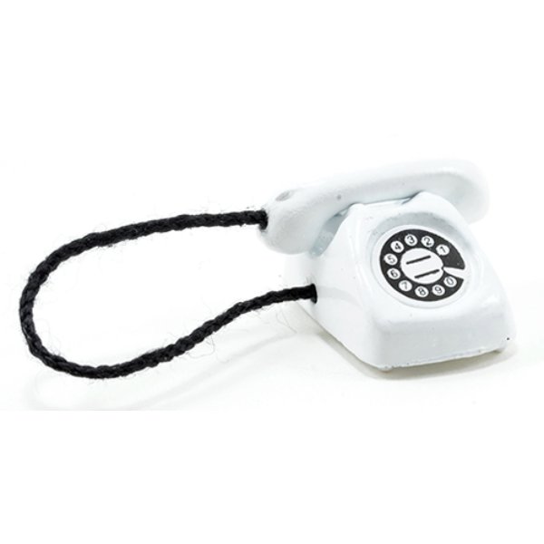 IM65142 Telephone for Dollhouse Miniature - White