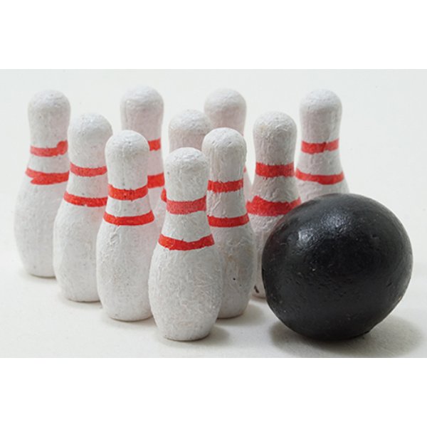 IM65210 Bowling Set for Dollhouse Miniature - 11 Piece