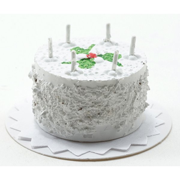 IM65214 White Birthday Cake for Dollhouse Miniature