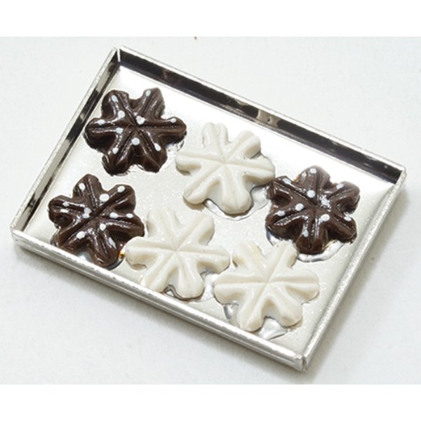 IM65282 Snowflake Cookies on a Sheet for Dollhouse Miniature