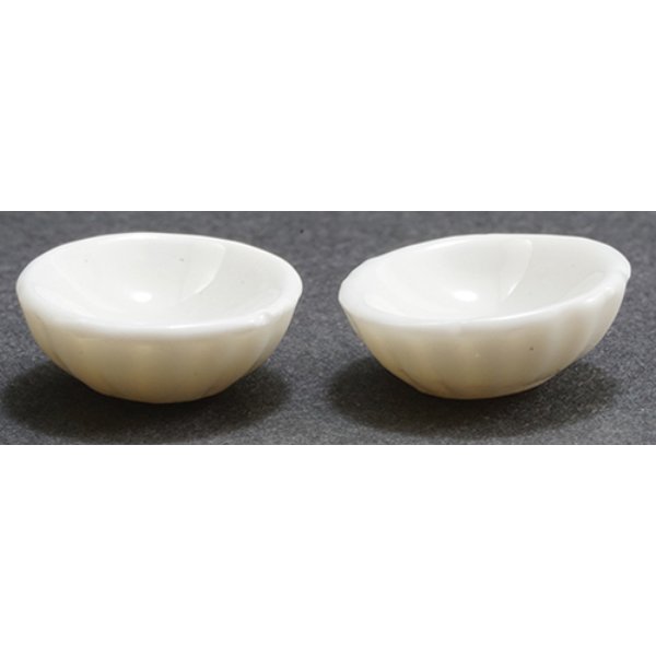 IM65527 White Bowls for Dollhouse Miniature - Pack of 2