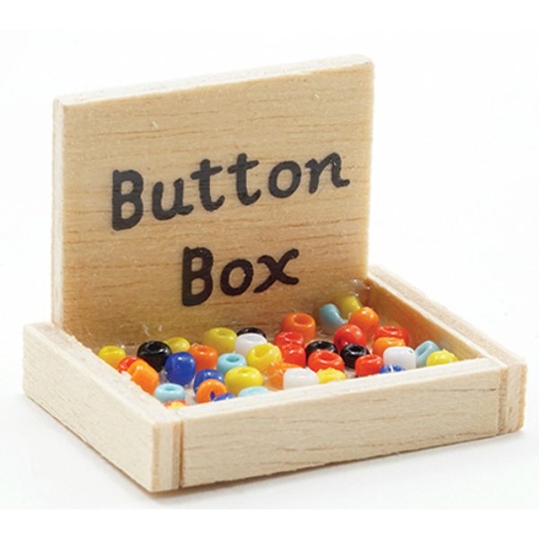 IM65540 Button Box with Buttons for Dollhouse Miniature
