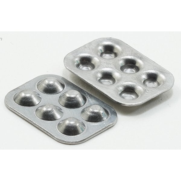 IM65593 Aluminum Muffin Pans for Dollhouse Miniature - 2 Piece