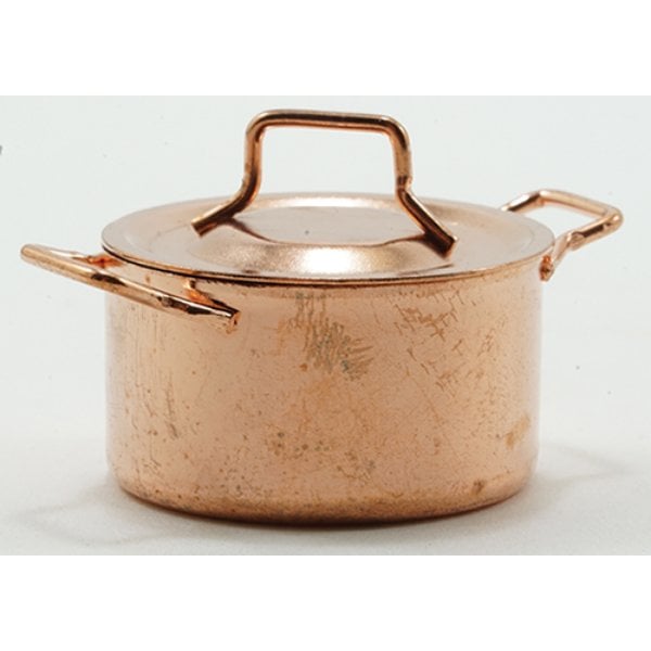 IM65618 Copper Pot with Lid for Dollhouse Miniature