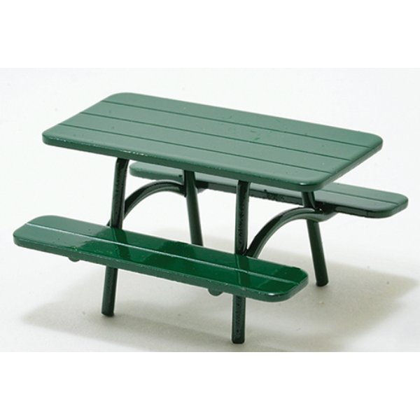 IM65629 Green Picnic Table for Dollhouse Miniature - Half Scale