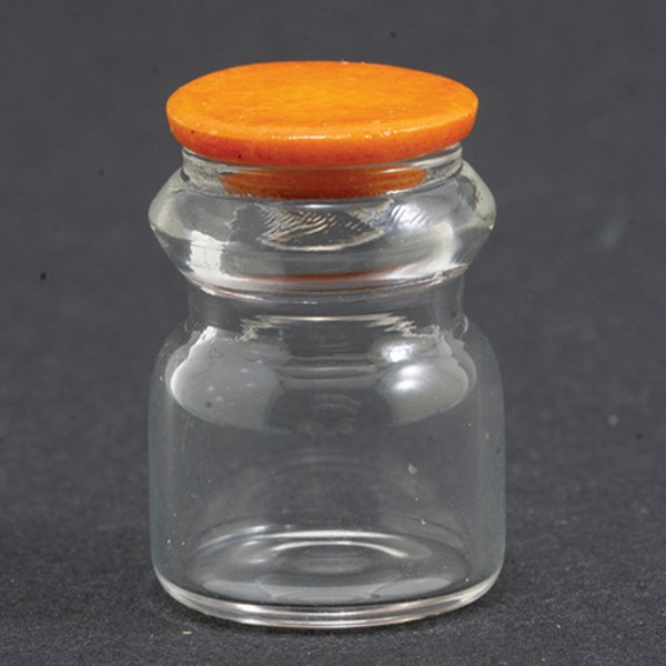 IM65716 Glass Jar with Light Brown Lid for Dollhouse Miniature