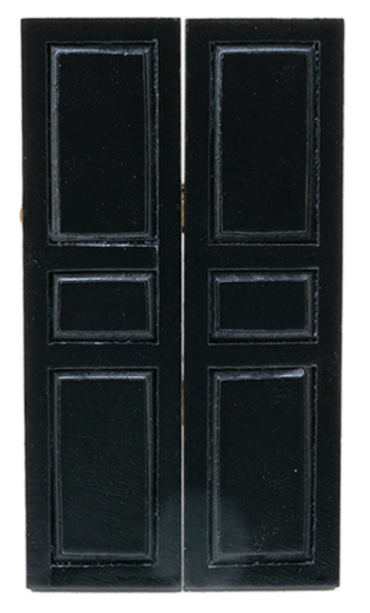CLA75021 3-Panel Shutter for Dollhouse Miniature, Black - Pack of 2