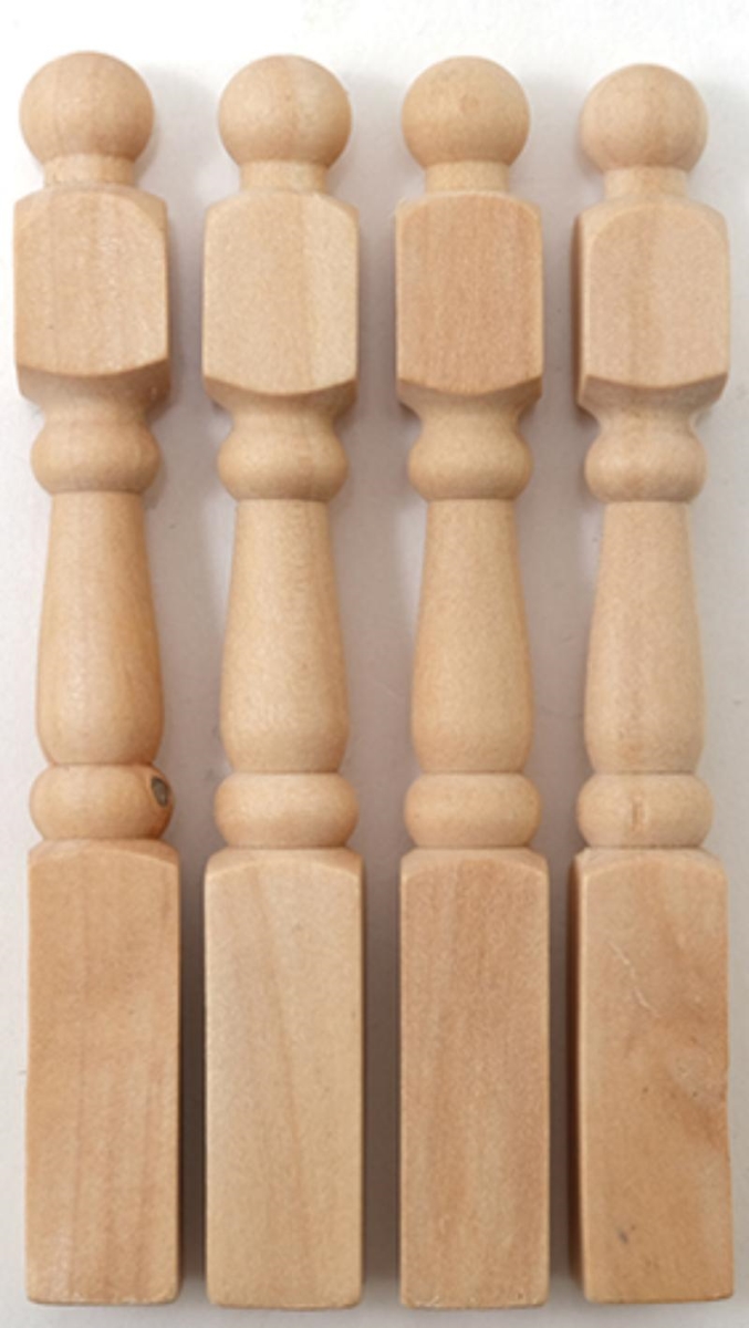 CLA77012  el Posts for Dollhouse Miniature, Pack of 4