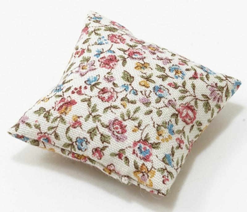BB80019 Pillow for Dollhouse Miniature, Ecru with Floral Print