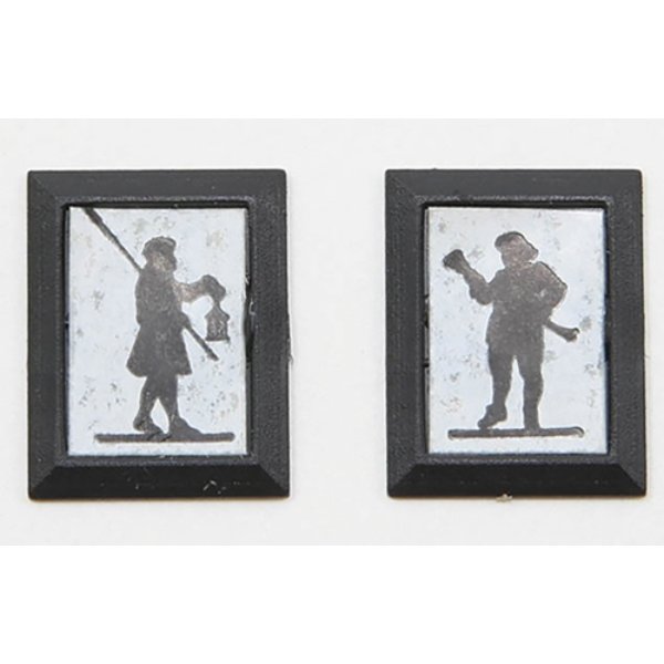 CB135 Town Crier & Lamp Lighter Silhouettes for Dollhouse Miniature