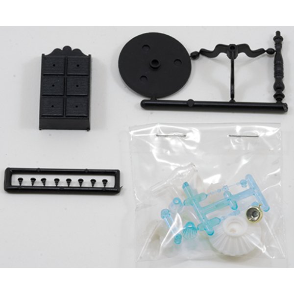 CB2426BK M-560 Candlestick Table Kit for Dollhouse Miniature - Black