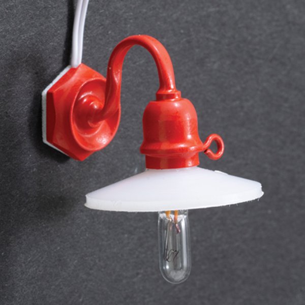 MH45122 12V Red Outdoor Security Light for Dollhouse Miniature