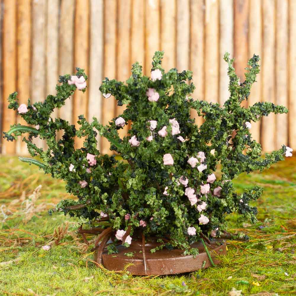 CARBSP Small Pink Rose Bush for Dollhouse Miniatures