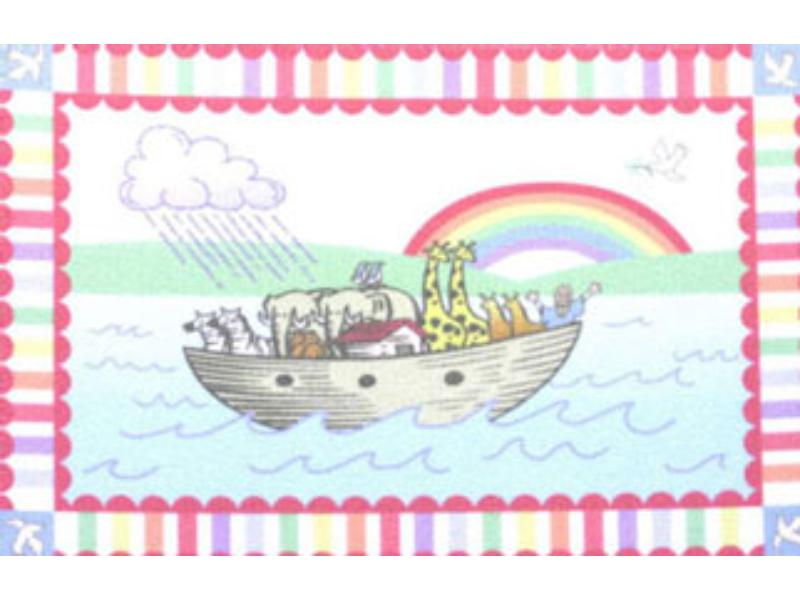 BPRG133 Noahs Ark Rug for Dollhouse Miniatures
