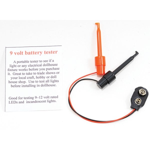 CRS719 9V Tester with Lead Clips for Dollhouse Miniature