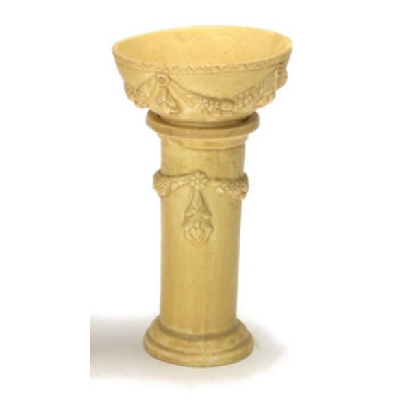 FCA1004TN Victorian Bird Bath for Dollhouse Miniature - Tan - Set of 2