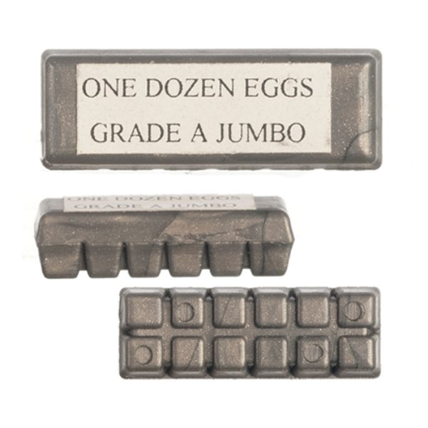 FR80267 Egg Carton for Dollhouse Miniature - Gray