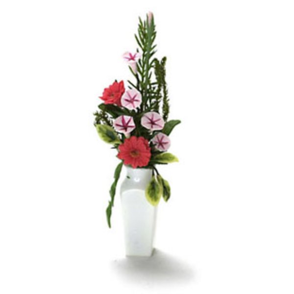 FCA1626 Arrangement in White Vase for Dollhouse Miniature