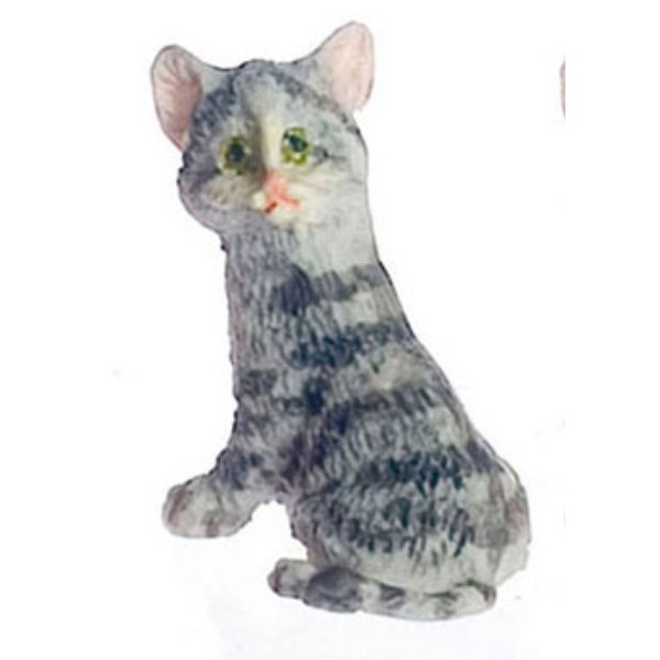 FCA3457GY Kitten for Dollhouse Miniature - Gray