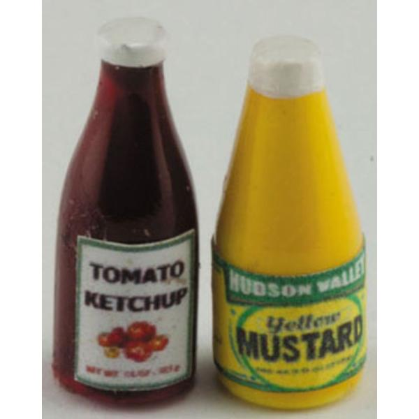 HR54285 Ketchup & Mustard for Dollhouse Miniature