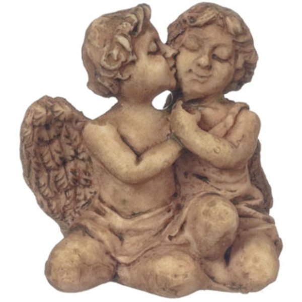 FCA4525GA Two Cherubs for Dollhouse Miniature - Gray Ancient