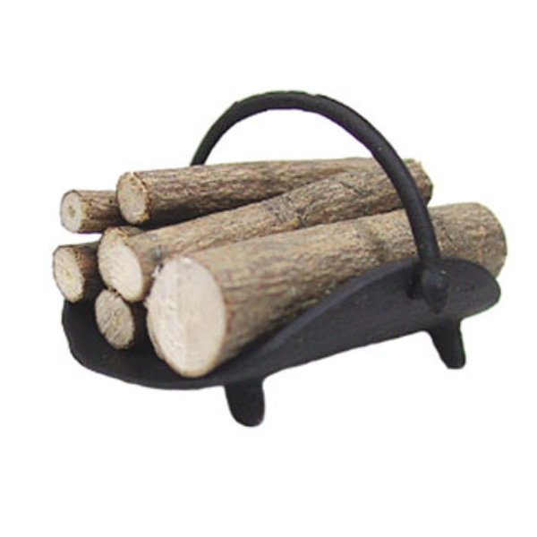 ISL2450 Fireplace Log Holder with Logs for Dollhouse Miniature