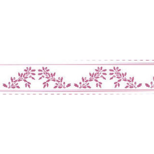 JM25B Acorns Border for Dollhouse Miniature - Purple on White - 3 Piece
