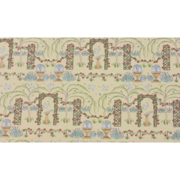 JM48 Wallpaper for Dollhouse Miniature - Rose Trellis - 3 Piece