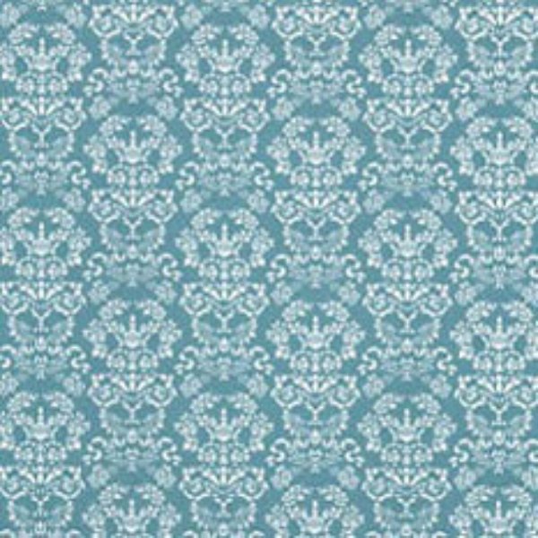 JM83 Renaissance Wallpaper for Dollhouse Miniature - White on Blue - 3 Piece