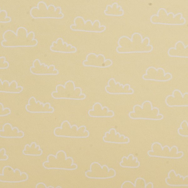 KCMKD1 Wallpaper for Dollhouse Miniature - Soft Yellow with Clouds - 3 Piece
