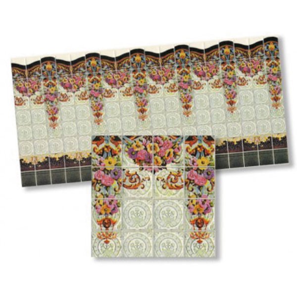 WM34443 5 in. Nouveau Wall Tiles for Dollhouse Miniature