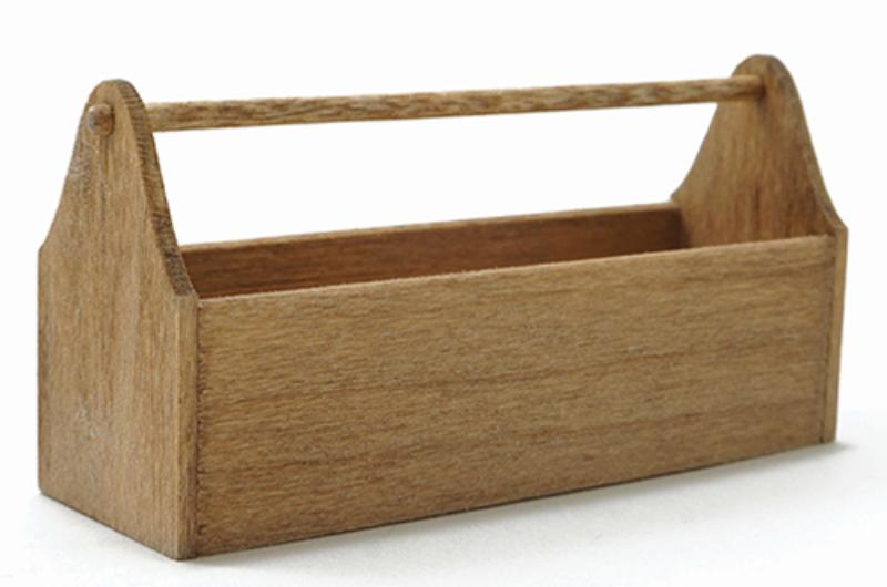 STT728 Tool Tote for Dollhouse Miniature, Walnut