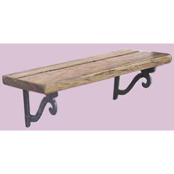 OLDA101W 2 in. Plate Shelf for Dollhouse Miniature - Walnut