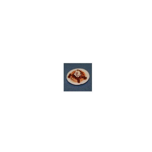 RND157 Waffle Plate with Ice Cream for Dollhouse Miniatures