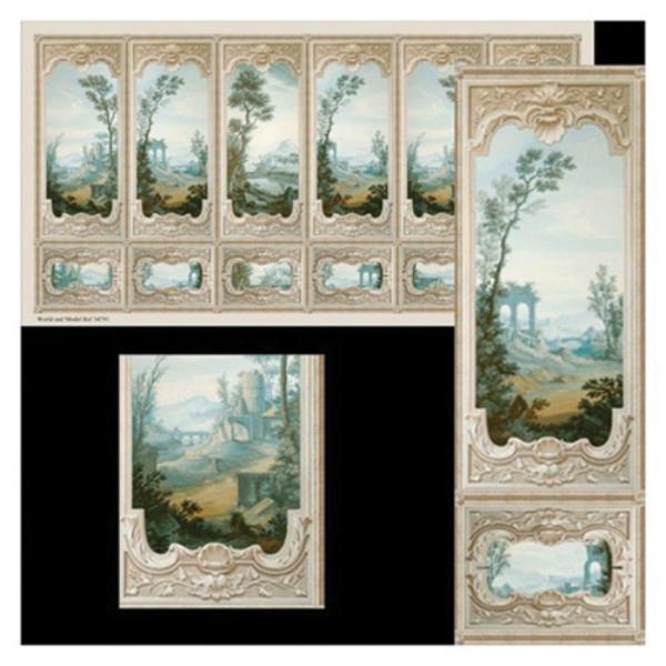 WM34791 15.75 x 11 in. Wall Panel Wallpaper for Dollhouse Miniature