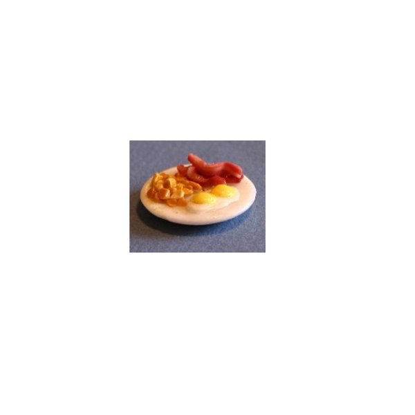 RND6 Sunny Side Breakfast Plate for Dollhouse Miniatures