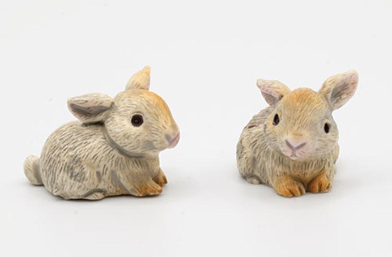 ART328 Bunny Rabbit for Dollhouse Miniature, Pack of 2