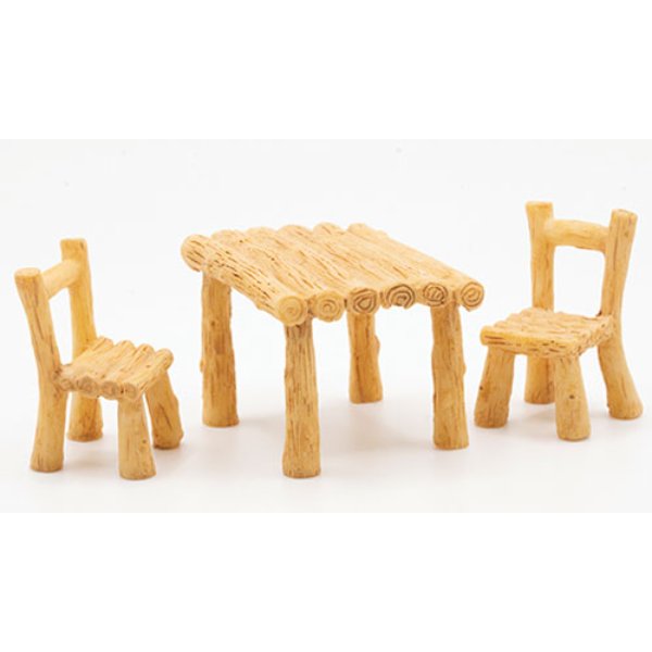 ART424 Tiny Table & Chair Set for Dollhouse Miniature - Resin - 3 Piece