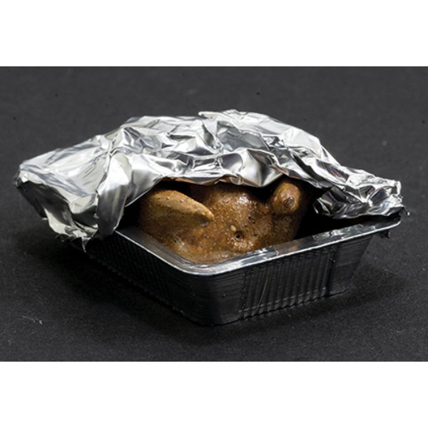 ART219 Chicken in Roasting Pan with Foil for Dollhouse Miniature - Small