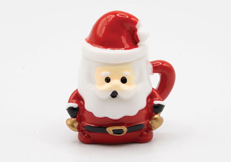 ART324 Santa Mug Cookie Jar with Lid for Dollhouse Miniature, 2 Piece