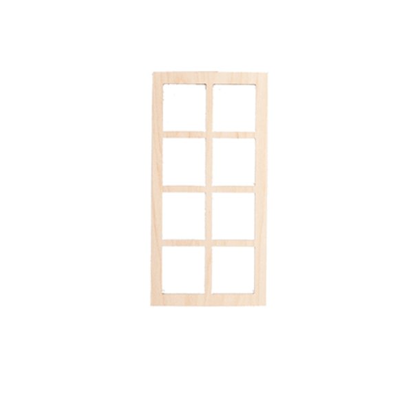 AS439 4 Over 4 Single Window with No Trim for Dollhouse Miniature
