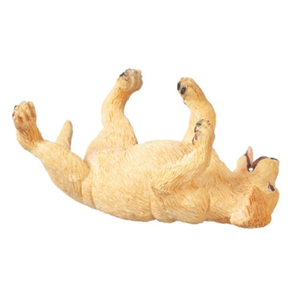 AZA6032 Lab Puppy on Back for Dollhouse Miniature