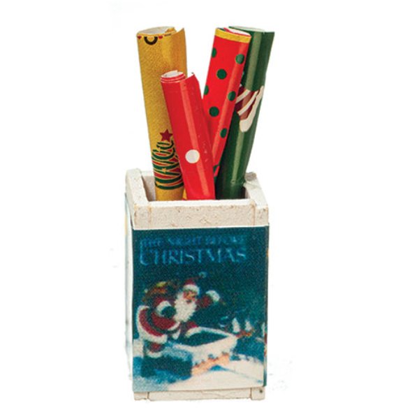 AZA9935 Christmas Wrap Holder for Dollhouse Miniature