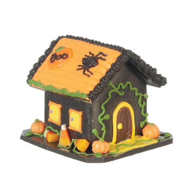 AZG6012 Halloween Gingerbread House for Dollhouse Miniatures