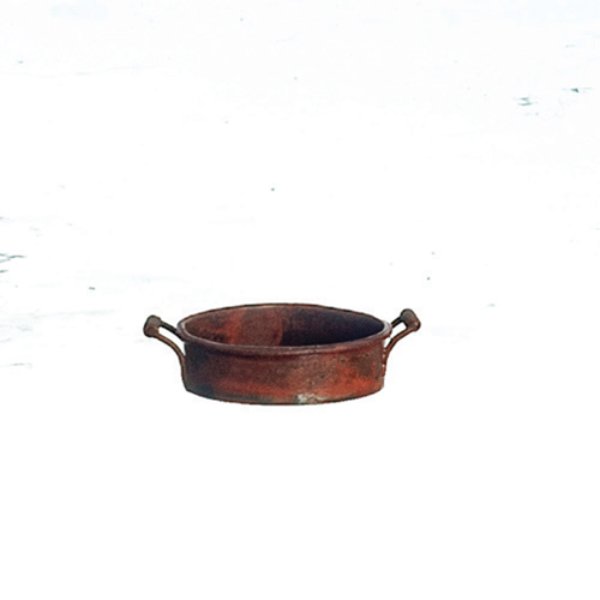 AZEIWF626 Small Round Rusted Pan for Dollhouse Miniature
