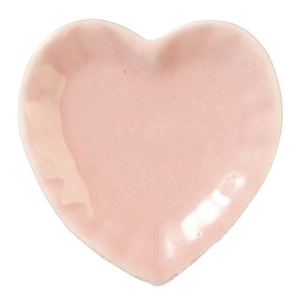 AZG5924 Heart Plate for Dollhouse Miniatures - Pink