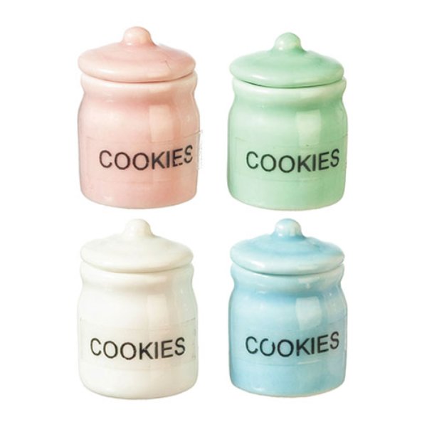 AZG5990 Cookie Jars Set for Dollhouse Miniatures - 4 Piece