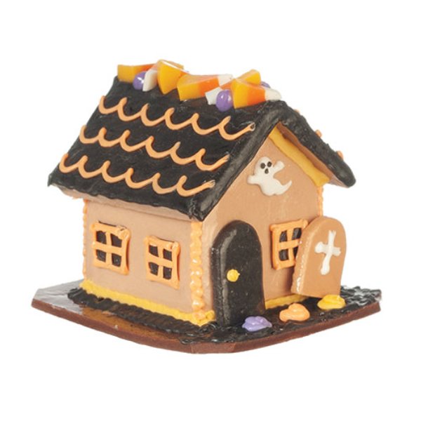 AZG6011 Halloween Gingerbread House for Dollhouse Miniature