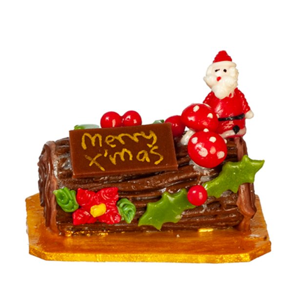 AZG6252 Yule Log Cake for Dollhouse Miniatures