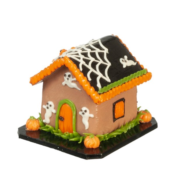 AZG6278 Halloween Gingerbread House for Dollhouse Miniatures